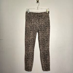 Spanx Jeanish Snakeskin Print Jegging Leggings Size M Taupe Pull On Pockets
